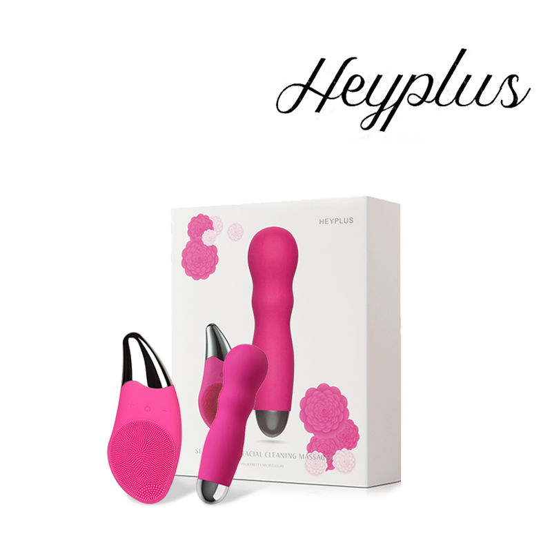 Heyplus (헤이플러스)- 얼굴 클렌징 마사지기를 하나더! 아로하 (Vibrator + Facial Cleansing Massager)