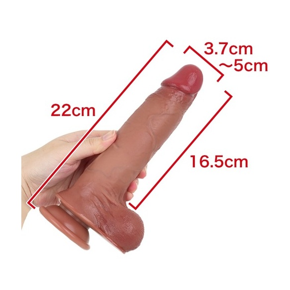 만지고 싶어지는 포피가 완전 벗겨진 고환 딜도 XL (일본정품)