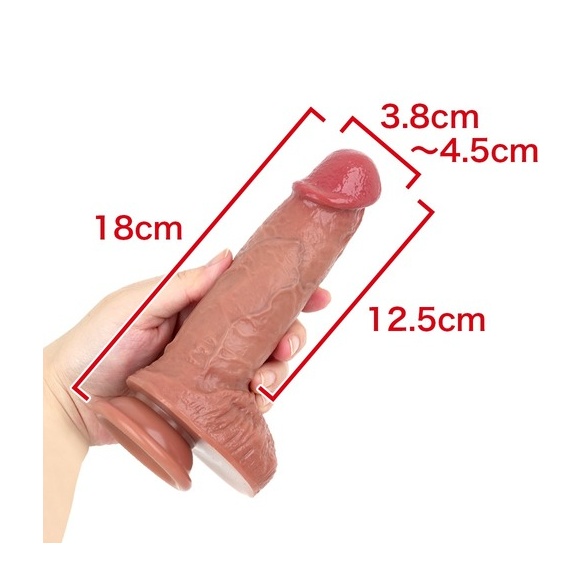 만지고 싶어지는 포피가 완전 벗겨진 고환 딜도 XL (일본정품)