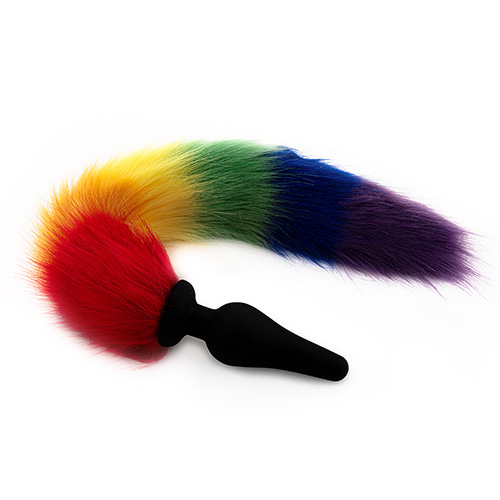 애널 여우털_레인보우(S)